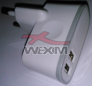 Adaptateur secteur-USB 2 sorties (2A)