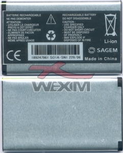 Batterie Sagem d'origine My600X/My800V