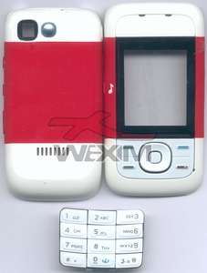 Façade Nokia 5200 blanc-rouge