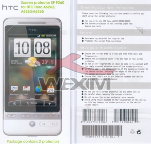 Protection d'écran d'origine HTC Hero (2 pièces)