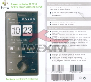Protection d'écran d'origine HTC Touch Diamond (2 pièces)