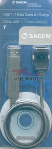 Câble USB(+recharge) Sagem My-300X d'origine
