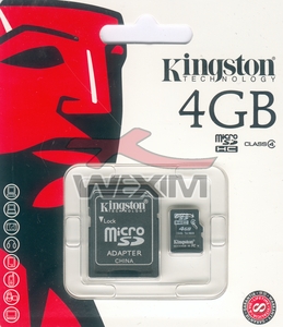 Carte mémoire MicroSD 4 Go Kingston 2-en-1