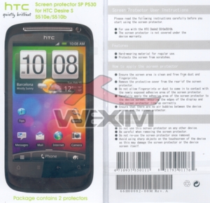 Protection d'écran d'origine HTC Desire S (2 pièces)